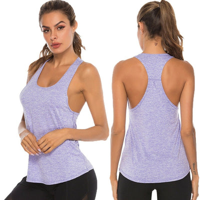 2019 Hot Summer Womens Sports Gym Racer Back Running Vest Fitness Jogging Yoga Tank Top 5 Colors Female Yoga Shirts Outfits S-XL