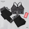 PINK Letter Sport Set Women Yoga Sets Sports Bra+Yoga Pants+Shorts Fitness Clothing Sportwear Gym Sets Women Workout Clothes