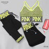 PINK Letter Sport Set Women Yoga Sets Sports Bra+Yoga Pants+Shorts Fitness Clothing Sportwear Gym Sets Women Workout Clothes