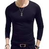 2019 Autumn Men T-Shirts Long Sleeve O-Neck Casual Fitness Jogging Solid Fashion Tee Basic Running Homme Top Clothing