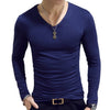 2019 Autumn Men T-Shirts Long Sleeve O-Neck Casual Fitness Jogging Solid Fashion Tee Basic Running Homme Top Clothing