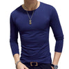 2019 Autumn Men T-Shirts Long Sleeve O-Neck Casual Fitness Jogging Solid Fashion Tee Basic Running Homme Top Clothing