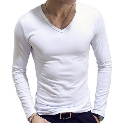 2019 Autumn Men T-Shirts Long Sleeve O-Neck Casual Fitness Jogging Solid Fashion Tee Basic Running Homme Top Clothing