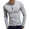 2019 Autumn Men T-Shirts Long Sleeve O-Neck Casual Fitness Jogging Solid Fashion Tee Basic Running Homme Top Clothing