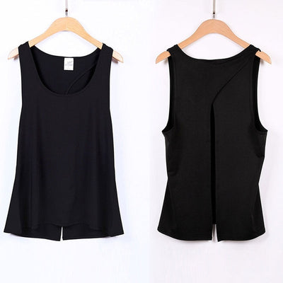 Sexy Women Yoga Vest T-shirt Hollow Back Sports Fitness Tank Top Yoga Running Gym Jogging Vest Tops SMN88