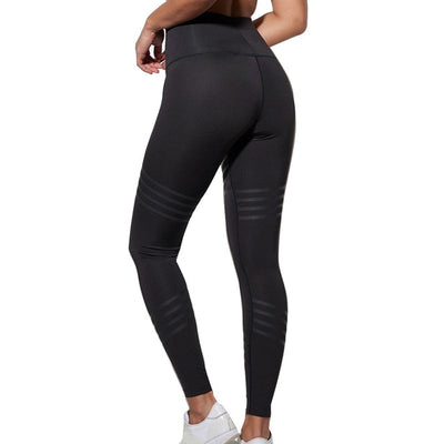 High Waist Women Yoga Pants Push Up Breathable Fitness Sports Leggings Running Tights Sportswear Slim Gym Clothing Female Gray