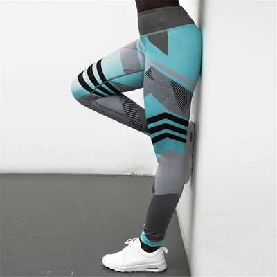 S-XXXL Plus Size Women Geometric Push Up Tight Fitness Leggings Yoga Pants 2019 Gym Clothing Mesh Patchwork Athletic Sports Wear