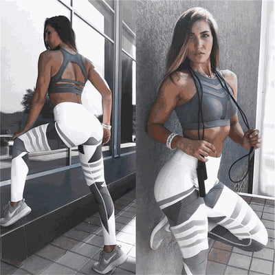 S-XXXL Plus Size Women Geometric Push Up Tight Fitness Leggings Yoga Pants 2019 Gym Clothing Mesh Patchwork Athletic Sports Wear