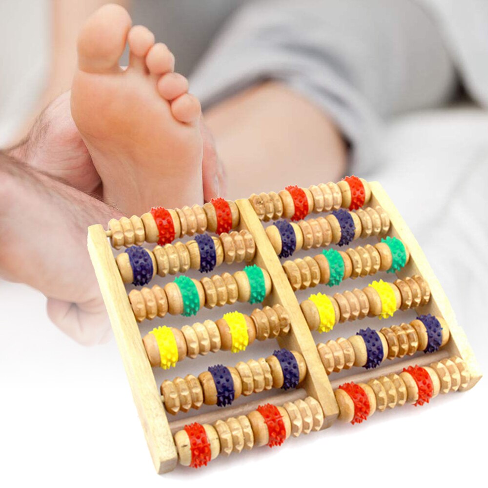 Wooden Foot Massager Roller Reflexology For Stress Fitness Great Tool For Stress Relief