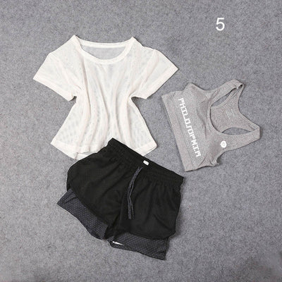 3 Pcs Set Women's Yoga Suit Fitness Clothing Sportswear For Female Workout Sports Clothes Athletic Running Yoga Suit Sets